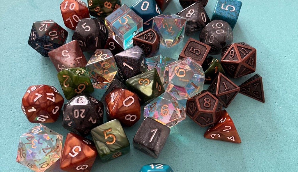 A pile of polyhedral dice.